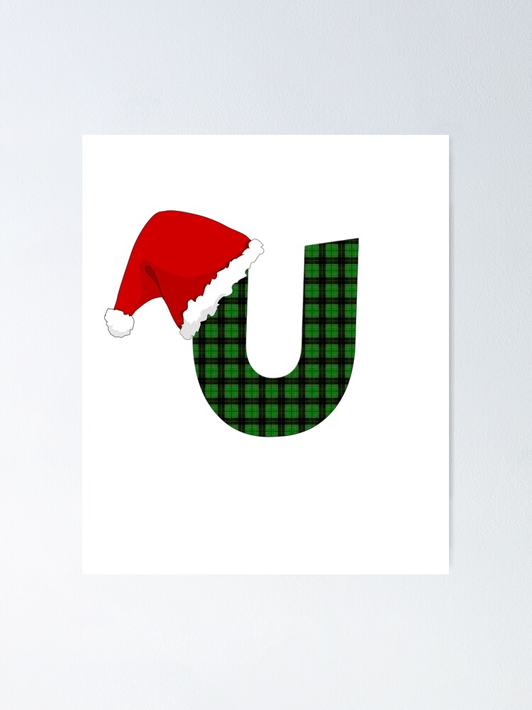 "Capital Letter U Cutest Monogram Christmas Holidays" Poster for Sale