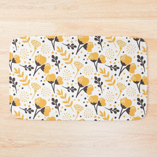 Item preview, Vines and Leaves - Yellow Flowers - White Background - New designed and sold by Spitfire July Doodles.
