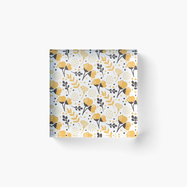 Item preview, Vines and Leaves - Yellow Flowers - White Background - New designed and sold by Spitfire July Doodles.