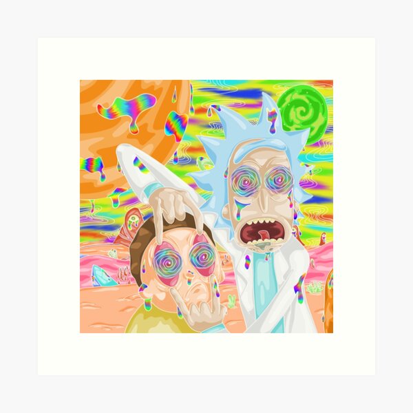Trippy Rick und Morty Kunstdruck
