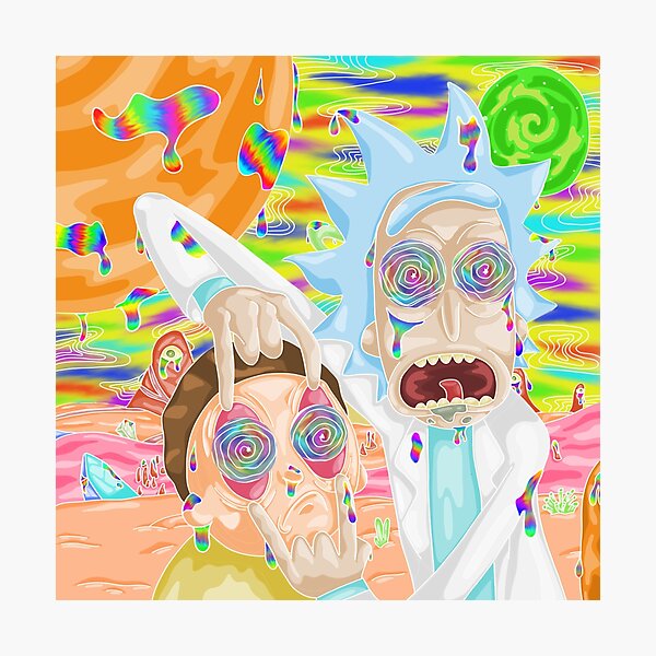 Trippy Rick and Morty Photographic Print