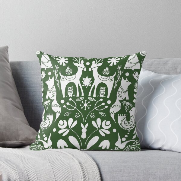 Item preview, Holiday Folk art in Green and White designed and sold by Quick Brown Fox Canada.