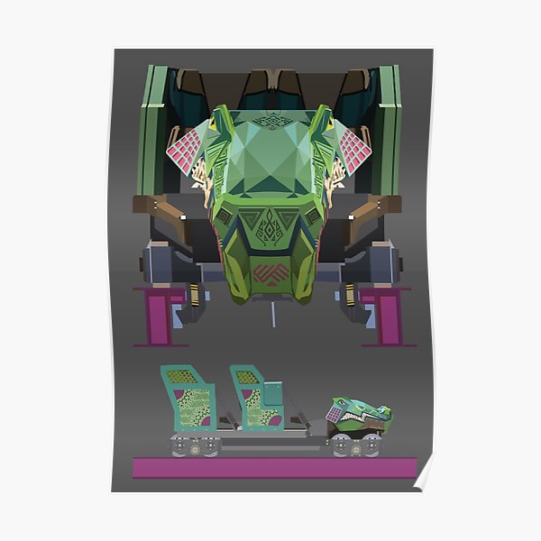 Iron Gwazi Coaster Car Design Poster
