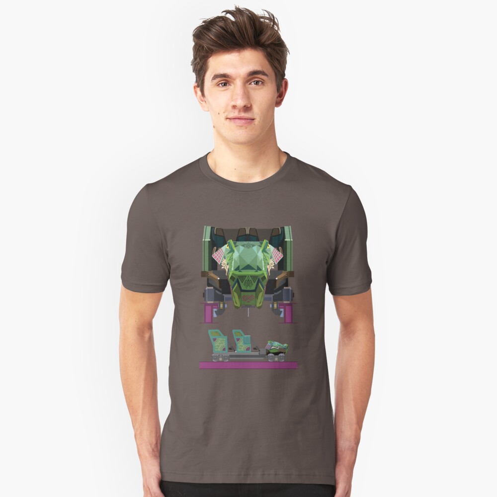 Iron Gwazi Coaster Car Design Slim Fit T-Shirt