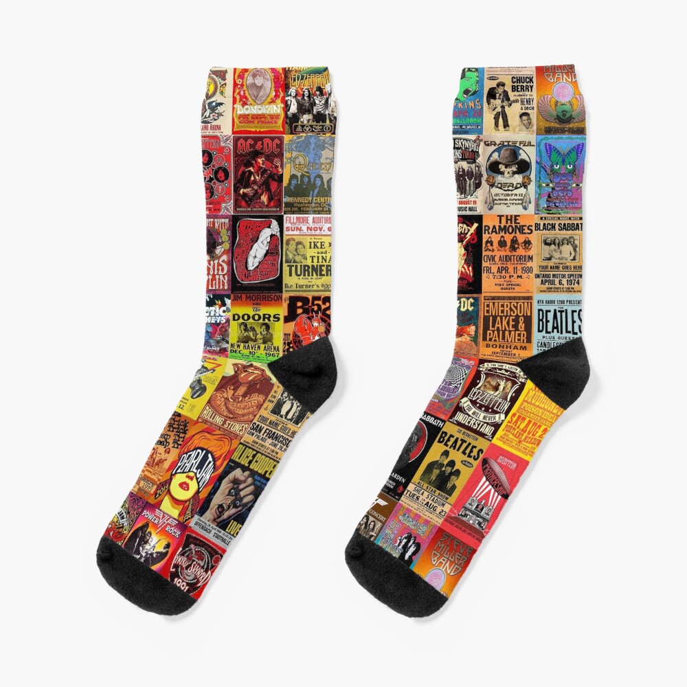 Rock Band Posters Socks