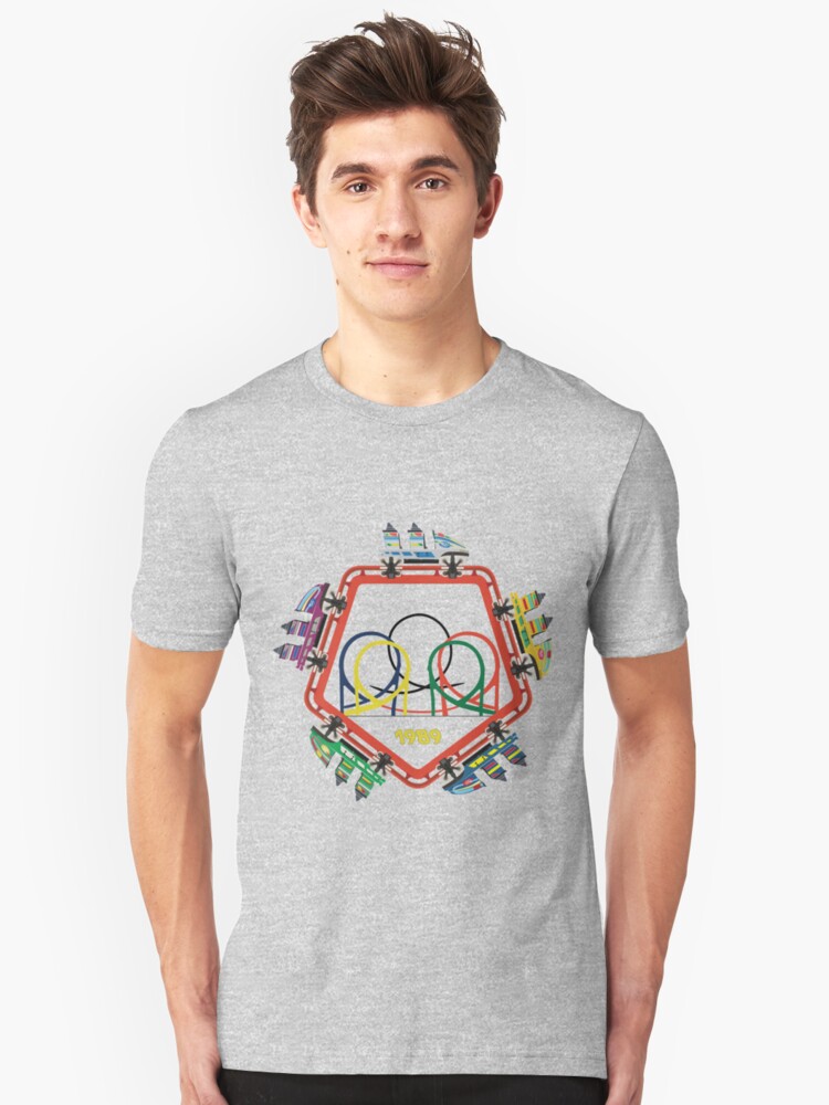 Alternate view of Olympia Looping 5 Coaster Car Design Slim Fit T-Shirt