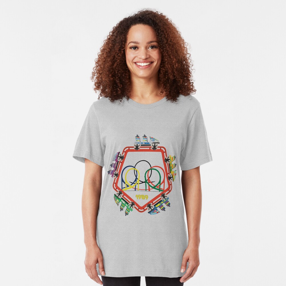 Olympia Looping 5 Coaster Car Design Slim Fit T-Shirt