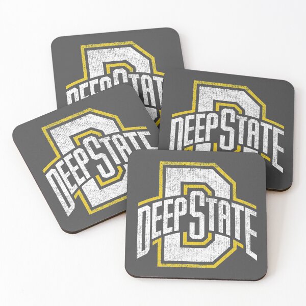 Item preview, Deep State University - white-yellow Worn logo on grey designed and sold by Clandestocracy.