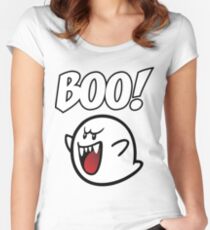 BOO Mario Ghost Women's Fitted Scoop T-Shirt