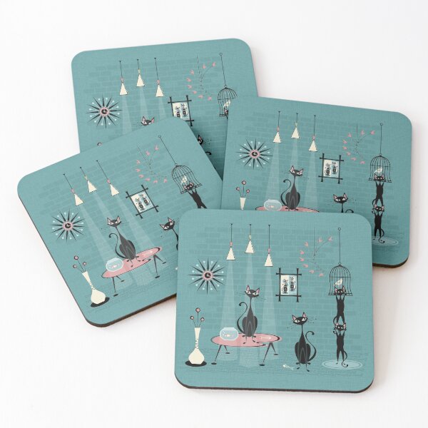 Item preview, Mid Century Kitty Mischief III ©studioxtine designed and sold by studioxtine.