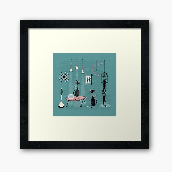 Item preview, Mid Century Kitty Mischief III ©studioxtine designed and sold by studioxtine.