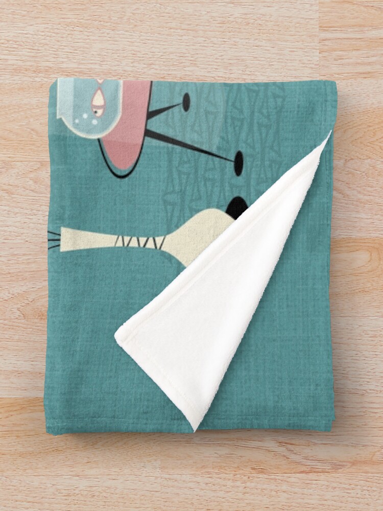 Thumbnail 3 of 6, Throw Blanket, Mid Century Kitty Mischief III ©studioxtine designed and sold by studioxtine.