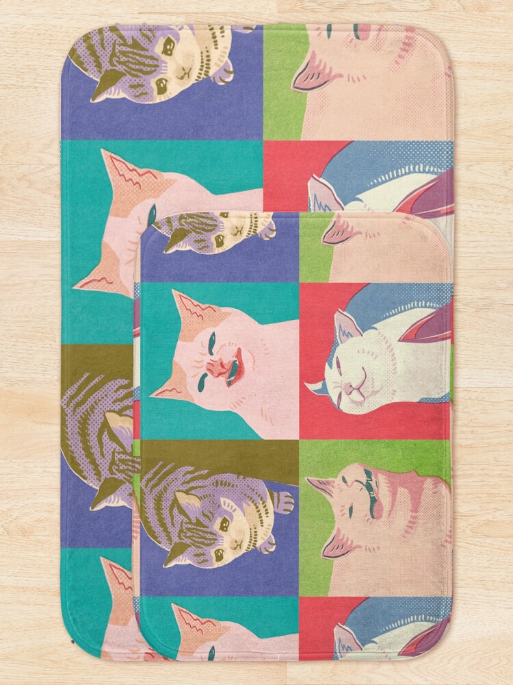 Alternate view of Four Meme Cats of the Apocalypse Bath Mat