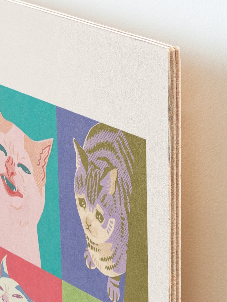 Alternate view of Four Meme Cats of the Apocalypse Mounted Print