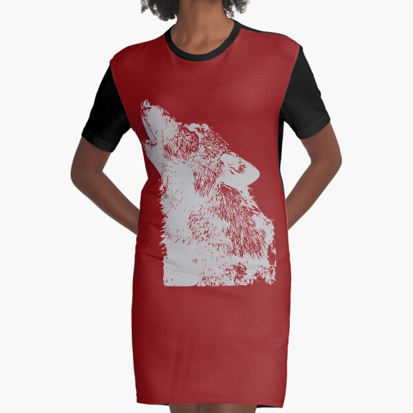 Grey Wolf Graphic T-Shirt Dress