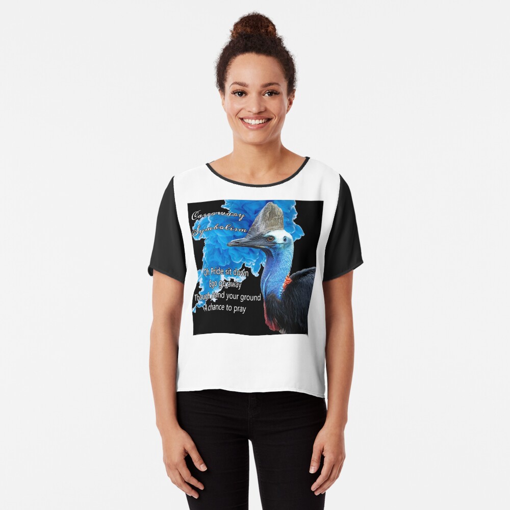 Cassowary Symbolism Chiffon Top