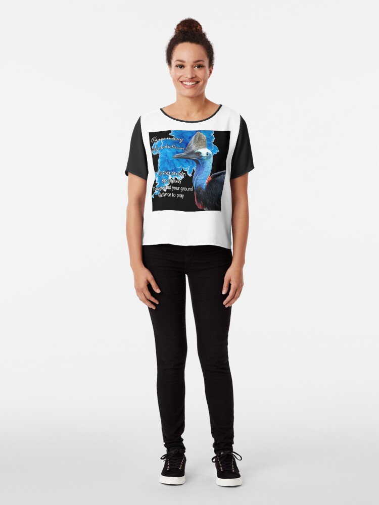 Alternate view of Cassowary Symbolism Chiffon Top