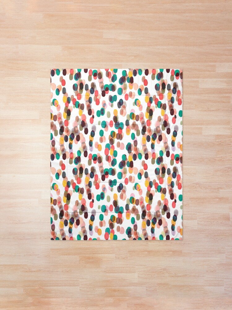 Alternate view of Tropical rain dots - Orange green yellow Comforter