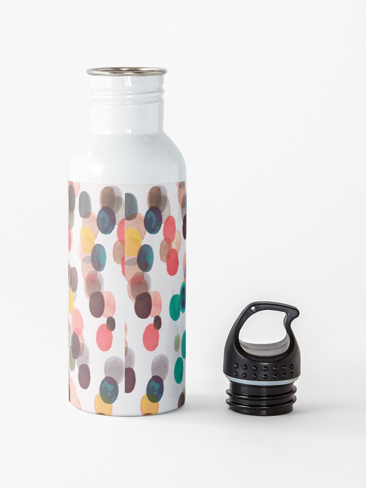 Alternate view of Tropical rain dots - Orange green yellow Water Bottle