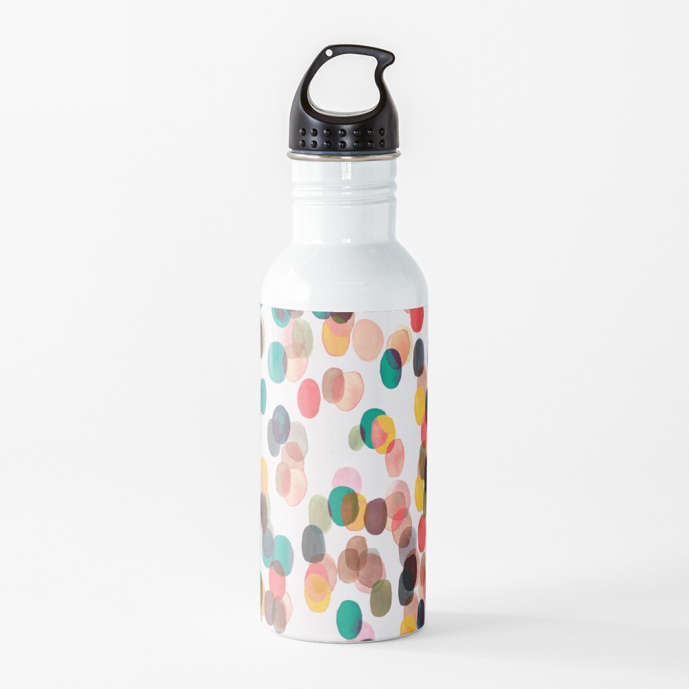 Tropical rain dots - Orange green yellow Water Bottle