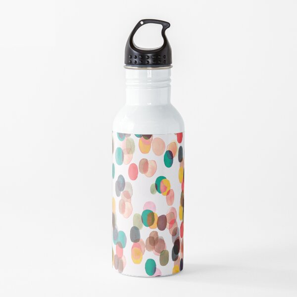 Tropical rain dots - Orange green yellow Water Bottle