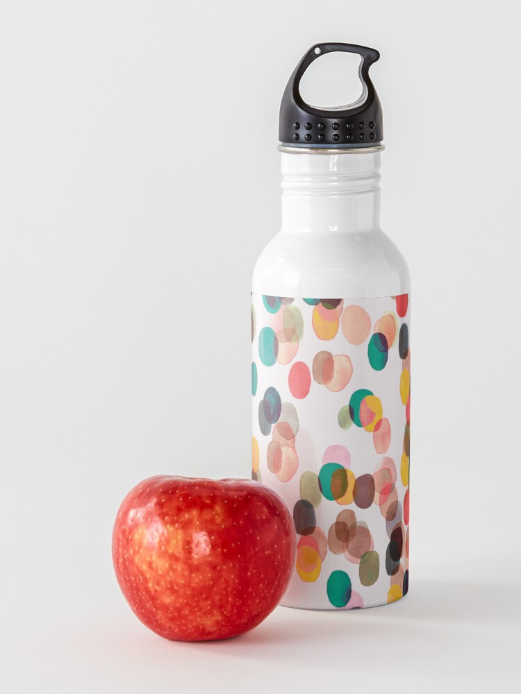 Alternate view of Tropical rain dots - Orange green yellow Water Bottle