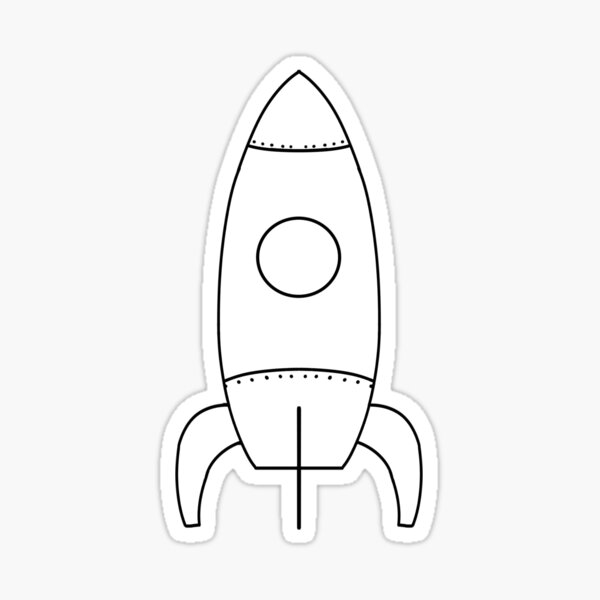 Item preview, minimalist rocket outline designed and sold by leadstoleashes.