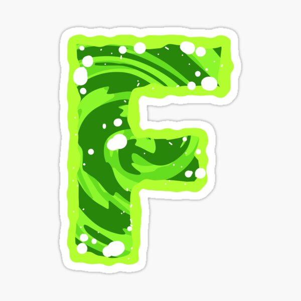 Rick and Morty Green Portal - Capital Letter F Sticker