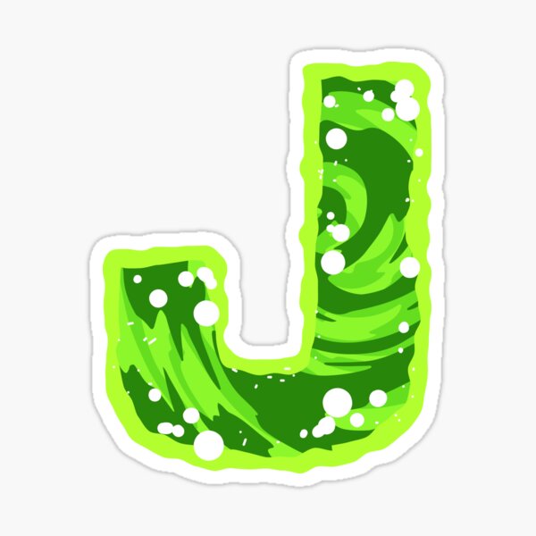 Rick and Morty Green Portal - Capital Letter J Sticker