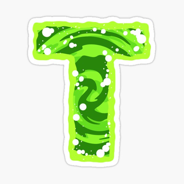Rick and Morty Green Portal - Capital Letter T Sticker