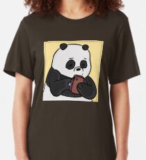 Texting Panda (Grain Texture) Slim Fit T-Shirt