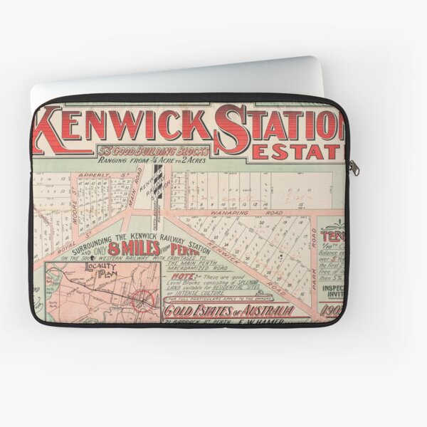 Map of Kenwick Station Estate, Perth, Western Australia, 1915, State Library of Western Australia Laptop Sleeve