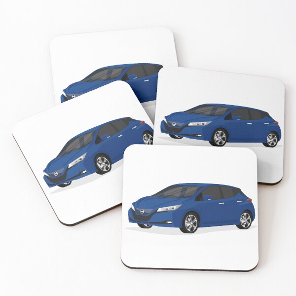 Electric Car: New Nissan Leaf (Blue) Coasters (Set of 4)