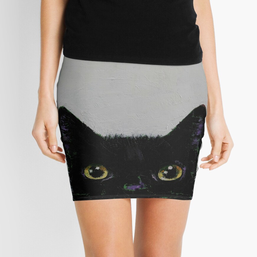 Disover Black Cat Mini Skirt