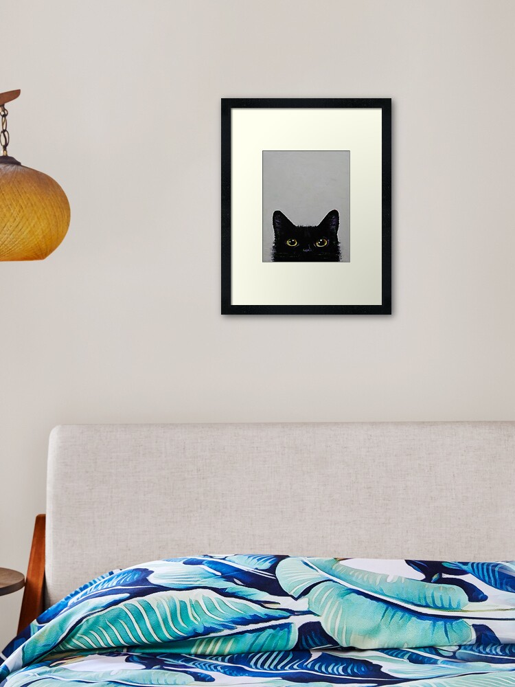 Thumbnail 1 of 7, Framed Art Print, Black Cat designed and sold by michaelcreese.