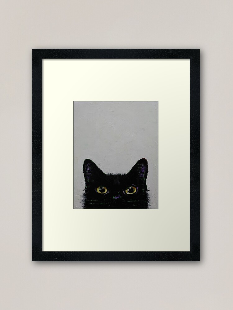 Thumbnail 2 of 7, Framed Art Print, Black Cat designed and sold by michaelcreese.