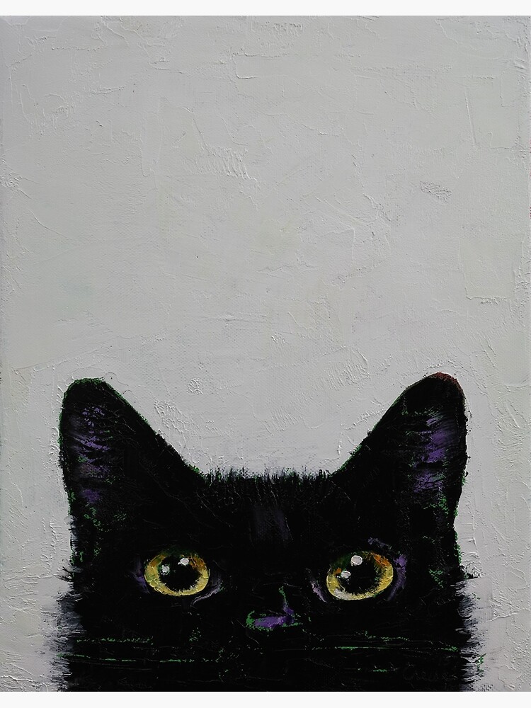 Thumbnail 2 of 2, Greeting Card, Black Cat designed and sold by michaelcreese.