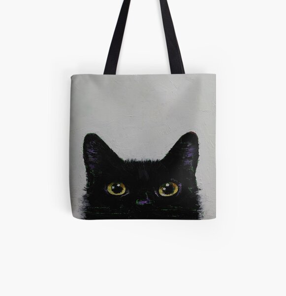 Black Cat All Over Print Tote Bag