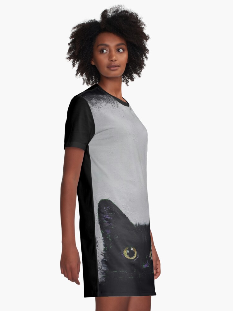 Alternate view of Black Cat Graphic T-Shirt Dress