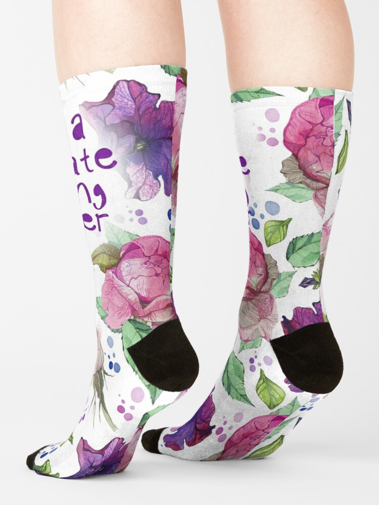 Delicate Fucking Flower Socks  Funny Crew Socks for Women - Cute