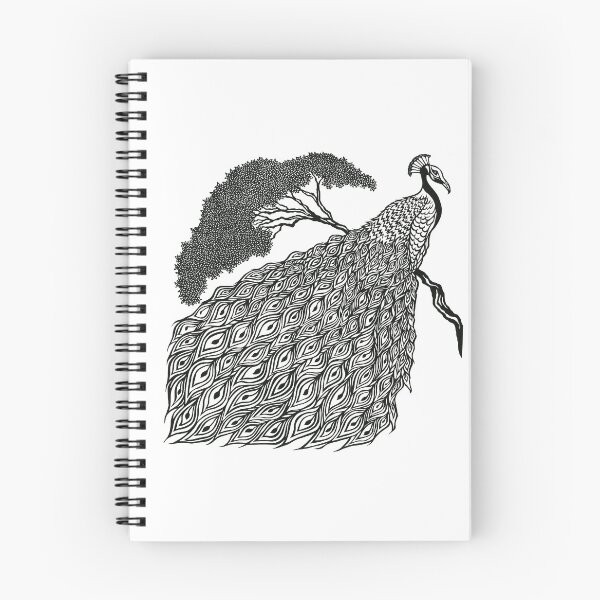 Item preview, Peacock on Branch | Bird Design designed and sold by Monochromatics by Corie Mae Dark.