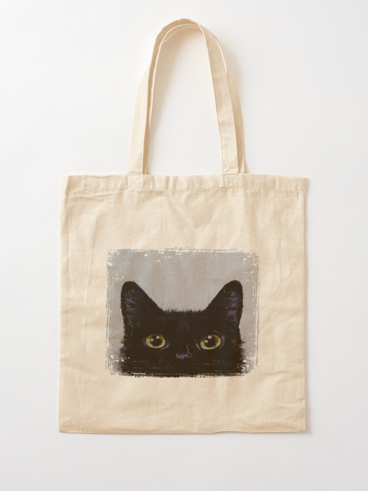 black cat tote bag