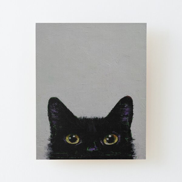 Black Cat Wood Mounted Print