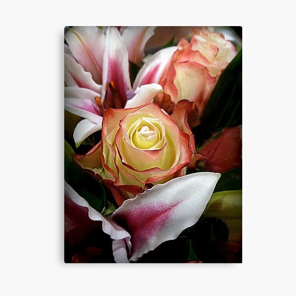 A SPECIAL ROSE WITH LILIES Canvas Print