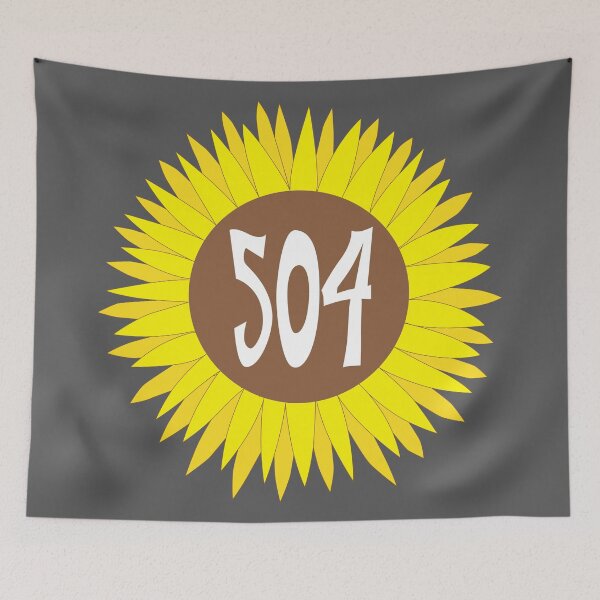 Item preview, Hand Drawn Louisiana Sunflower 504 Area Code designed and sold by itsrturn.