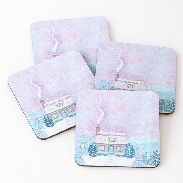 Item preview, Snowy Dawn, mixed media painting designed and sold by Amelia Gluba.