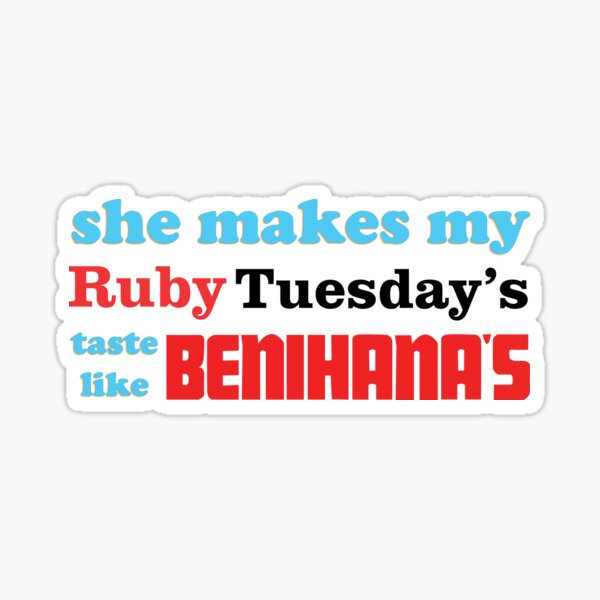 Ruby Tuesday Lyrics Sticker