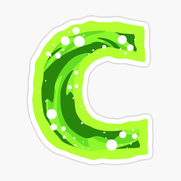 Rick and Morty Green Portal - Lower Case Letter C Sticker