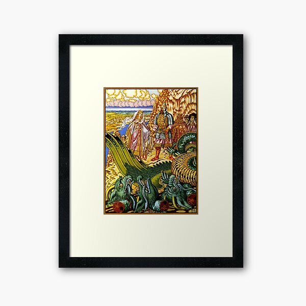 Item preview, Dobrynya Nikitich rescues Zabava from the Dragon Gorynych - Ivan Bilibin designed and sold by forgottenbeauty.