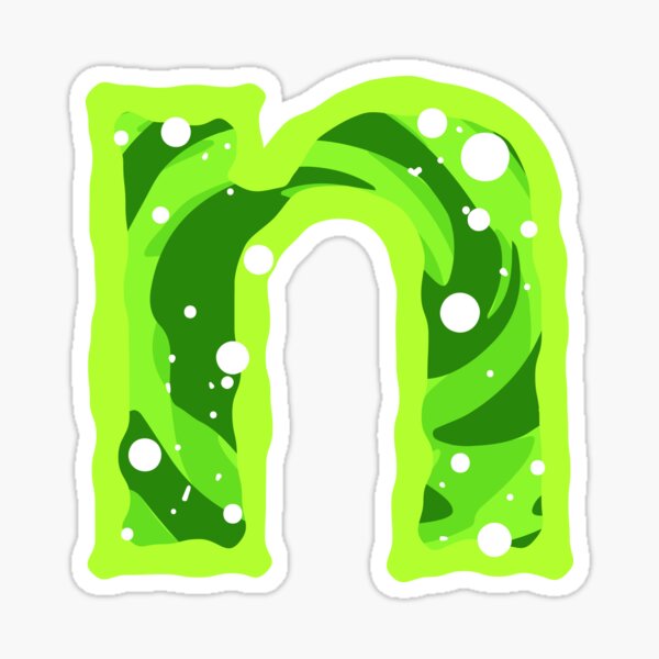 Rick and Morty Green Portal - Lower Case Letter N Sticker